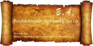 Buchbinder Artemíszia névjegykártya